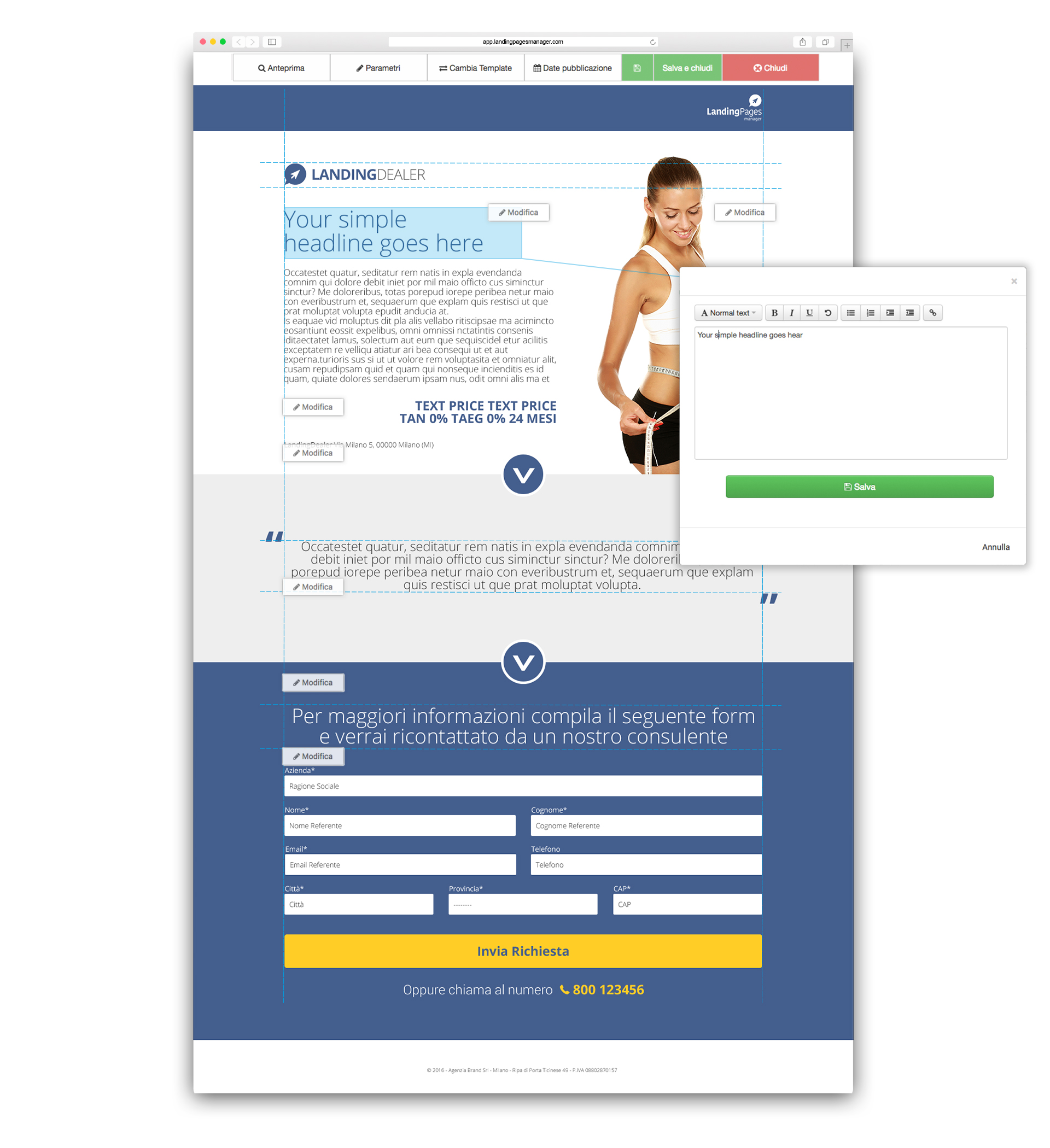 Landing Pages Manager Aziende